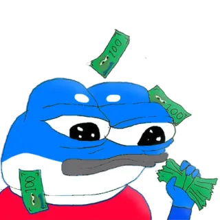 🤑 b7e4b81f Pepe the Frog 페페, 개구리, 돈, 현금, 부 telegram sticker