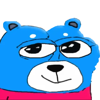 🙂 cfa4fbcd 만화, 곰, 동물, 웃긴, 파란색 telegram sticker