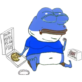 🍔 e273c00f Pepe the Frog PAPA PEPES PIZZA 페페, 개구리, 피자, 밈, 인터넷 밈, 슬픈 개구리, 인터넷 문화 telegram sticker