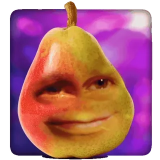 🕺 05ac0d0d pear, fruit, face, funny, food telegram sticker