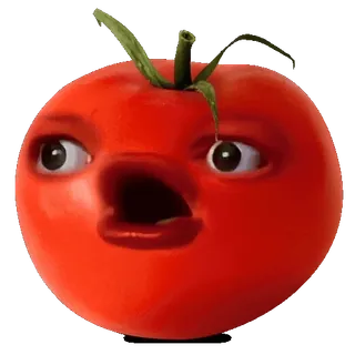 😧 e5c273ea tomato, funny, meme, face, vegetable telegram sticker