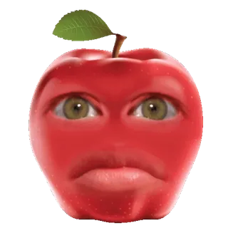😁 e98fecb2 apple, fruit, face, eyes, lips, red telegram sticker