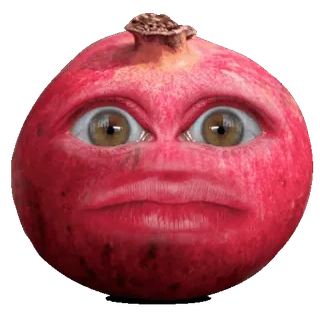 😡 ed603abf pomegranate, fruit, face, eyes, lips, funny, creepy, weird telegram sticker