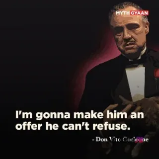 😎 be9d309c Don Vito Corleone The Godfather I'm gonna make him an offer he can't refuse. - Don Vito Corleone Citation film, Classique, Gangster, Offre, Mafia, Don Corleone telegram sticker