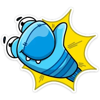 👍 54b3e136 cartone animato, mostro, mano, creatura, alieno, pollice in su telegram sticker