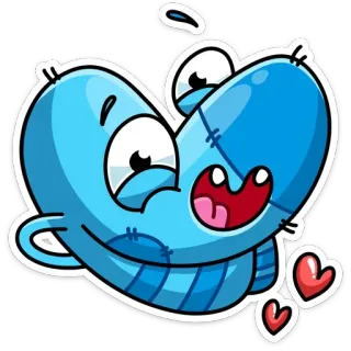 ❤️ 82ab1ffd cuore, cartoni animati, amore, carino, blu, adesivo, cuori, animato telegram sticker