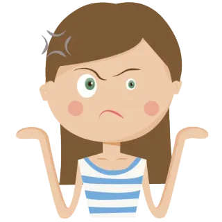 🤔 8199279c Мультфильм, Злой, Женщина, Расстроенная, Смущенная telegram sticker