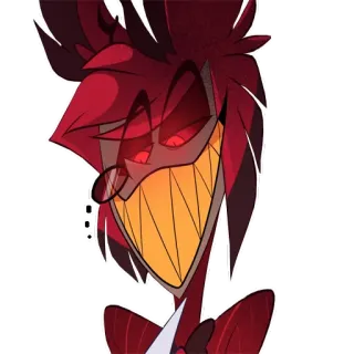 👹 46689102 Alastor Hazbin Hotel ปีศาจ, วิทยุ, โรงแรม, การ์ตูน, สีแดง telegram sticker