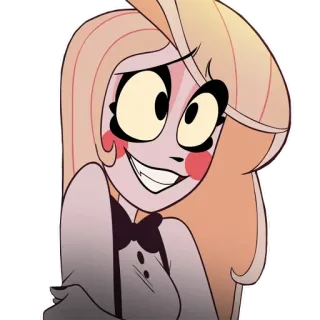 😌 596d0231 Charlie Morningstar Hazbin Hotel hazbin hotel, ชาร์ลี, การ์ตูน, ยิ้ม telegram sticker