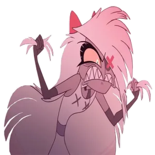 💥 844d0fc9 Angel Dust Hazbin Hotel โกรธ, ปีศาจ, Hazbin Hotel, การ์ตูน, อนิเมะ telegram sticker