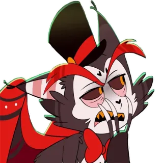 😤 9d8274a6 Husker Hazbin Hotel โรงแรมฮาซบิน, ฮัสเกอร์, แมว, การ์ตูน, แอนิเมชั่น telegram sticker