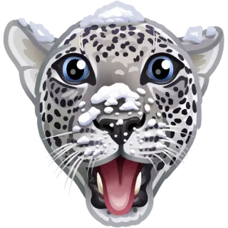 😃 dae013a7 雪豹, 动物, 猫, 哺乳动物, 野生动物, 雪 telegram sticker