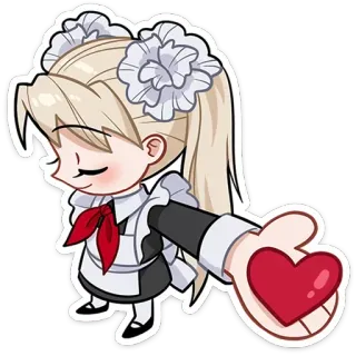😘 fbc0945b Anime, Mignon, Coeur, Maid, Fille, Chibi telegram sticker