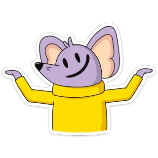 🤷‍♂️ 21dcddf0 老鼠, 卡通, 动物, 黄色毛衣, 角色 whatsapp sticker