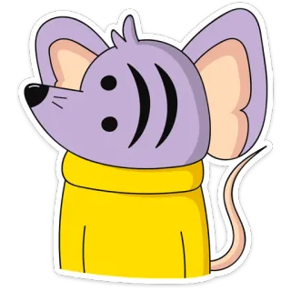 🙂 4206ace0 鼠标, 卡通, 动物, 可爱, 紫色, 黄色 whatsapp sticker