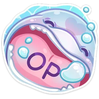 🗣 09685e21 OP op, pink, bubble, sticker, cute, kawaii telegram sticker
