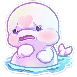 😦 7287b0cf cartoon, cute, emoji, character, sad, pink, adorable telegram sticker