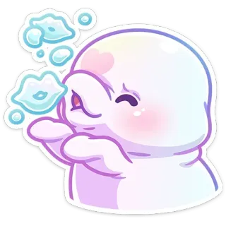 😘 f69c3539 sticker, cute, cartoon, whimsical, kawaii, kissing, bubbles telegram sticker