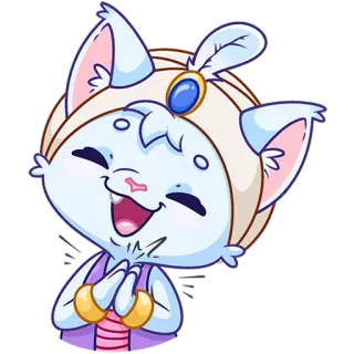 👏 55a6b583 cat, cartoon, animal, pet, cute, mascot, character, cheerful whatsapp sticker