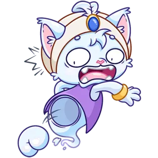 🍑 86471ab7 cartoon, cat, ghost, magic, scared, funny whatsapp sticker