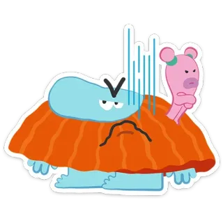 😒 d2c1f6fa Hoạt hình, Tức giận, Khó chịu, Quái vật, Dễ thương, Vui nhộn telegram sticker