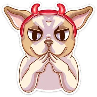 😈 7f71af60 狗, 恶魔, 角, 卡通, 邪恶, 策划, 阴谋 telegram sticker