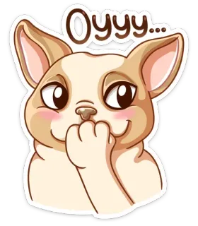 😏 cbea51ba Oyyy... 狗, 可爱, 动物, 贴纸, 卡通 telegram sticker