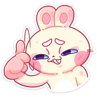 😬 1df79dfd กระต่าย, การ์ตูน, ตลก, สัตว์, น่ารัก, สติกเกอร์ telegram sticker