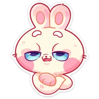 🙄 56effd50 กระต่าย, น่ารัก, การ์ตูน, สัตว์, สติกเกอร์ telegram sticker