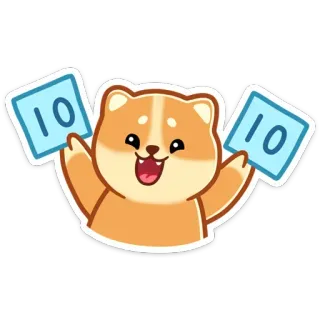 👍 63134a8f 10 10 cane, punteggio, dieci, valutazione, carino, felice telegram sticker