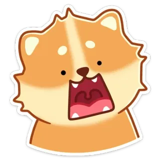 😱 72da2cd1 cane, spaventato, scioccato, cartone animato, animale, espressione, carino telegram sticker