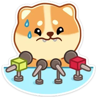 🎤 7c94ff23 cane, conferenza stampa, nervoso, carino, cartone animato telegram sticker