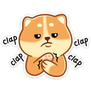 👏 8c23ff0e clap clap clap cane, animale, applauso, carino, divertente, meme, cartone animato telegram sticker