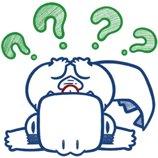 🤔 02245478 znaki zapytania, postać z kreskówki, zmieszany, myślenie, pytania, biała postać telegram sticker