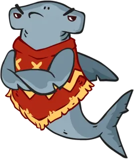 😕 984b9180 shark, cartoon, animal, anthropomorphic, character, funny, cute whatsapp sticker