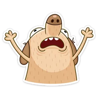 😩 992581a4 dog, cartoon, funny, expression, exasperated, animal telegram sticker