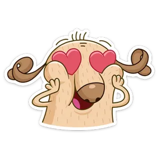 😍 a7fdde29 dog, cartoon, heart, eyes, love, happy telegram sticker
