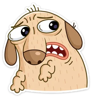 😖 fef17bec dog, cartoon, sticker, expression, animal, funny telegram sticker