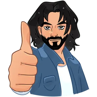👍 3e263e7d Mann, Person, Cartoon, Daumen hoch, Positiv, Zustimmung telegram sticker