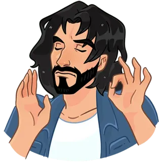 👌 841c97a2 Mann, Okay Zeichen, Meditation, Cartoon, Frieden, Ruhe, Geste, Entspannung telegram sticker