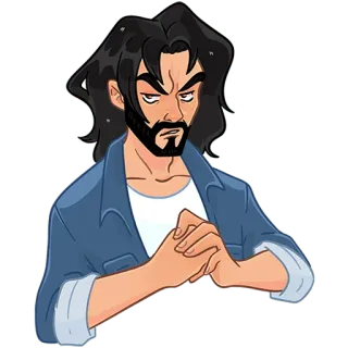 😠 fcb3d29e Mann, Cartoon, Bart, Streng, Ernst, Ausdruck telegram sticker