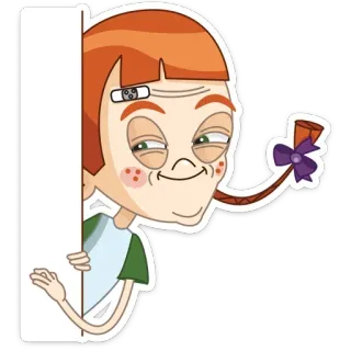 😄 d774eecd мультфильм, рыжие волосы, ухмылка, персонаж, стикер telegram sticker