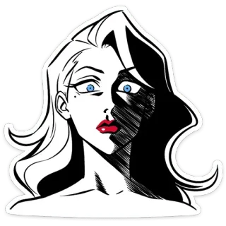 🫥 32324dcf mulher, estilo quadrinhos, pop art, glamour, beleza, ilustração telegram sticker