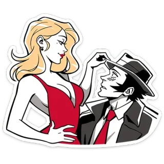 👱‍♀️ 3b4546ae mulher, homem, flerte, casal, relacionamento, desenho animado, amor, moda telegram sticker