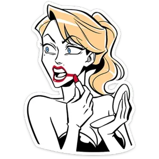 💄 3be1cd3f mulher, maquiagem, batom, beleza, desenho animado telegram sticker