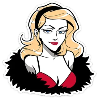 👱‍♀️ 6aa61913 mulher, loira, pele, vermelho, desenho animado, personagem telegram sticker