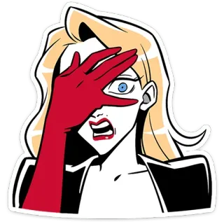 🫣 eb98a5b1 mulher, chocada, desenho animado, facepalm, nojo, expressão telegram sticker