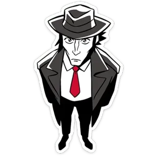 🙄 ebbb8f47 Desenho animado, Homem, Chapéu, Terno, Gravata, Espião, Personagem telegram sticker