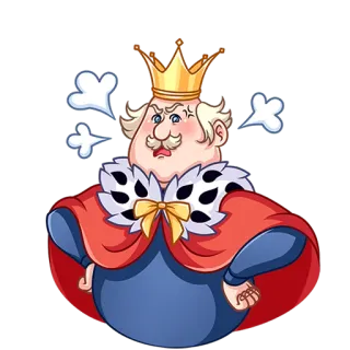 😮‍💨 116552c9 国王, 生气, 卡通, 皇室, 皇冠, 斗篷 telegram sticker