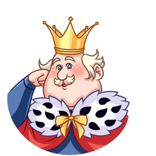 🤓 1304e206 国王, 皇冠, 皇室, 卡通, 角色, 君主 telegram sticker